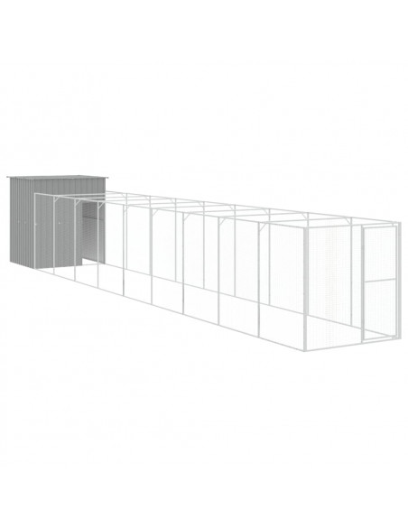 Casetta Cani Corsa Grigio Chiaro 165x1067x181cm Acciaio Zincato
