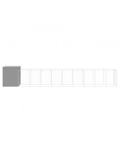Casetta Cani Corsa Grigio Chiaro 165x1067x181cm Acciaio Zincato