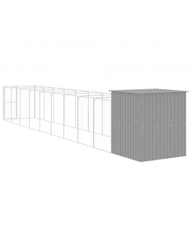 Casetta Cani Corsa Grigio Chiaro 165x1067x181cm Acciaio Zincato