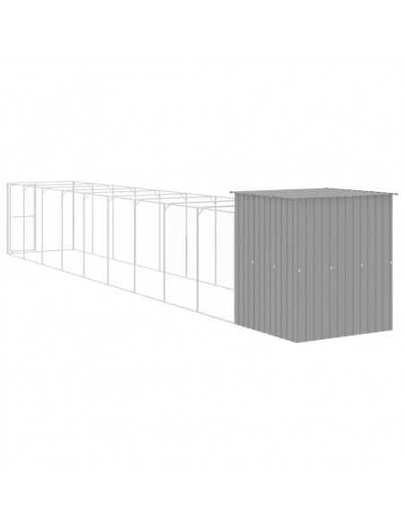 Casetta Cani Corsa Grigio Chiaro 165x1067x181cm Acciaio Zincato