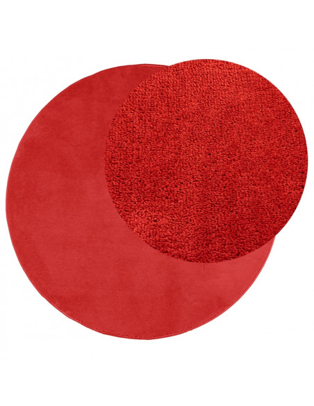 Tappeto OVIEDO a Pelo Corto Rosso Ø 120 cm