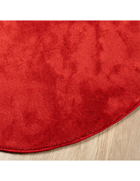 Tappeto OVIEDO a Pelo Corto Rosso Ø 120 cm