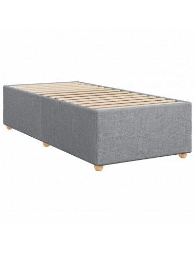 Giroletto a Molle con Materasso Grigio Chiaro100x200 cm Tessuto