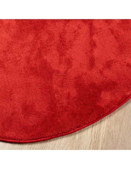 Tappeto OVIEDO a Pelo Corto Rosso Ø 100 cm