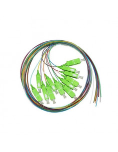 SET 12 CAVI PIGTAIL FIBRA OTTICA COLORATI CONNETTORI SC APC SINGLEMODE 9/125 OS2 SIMPLEX 2 MT - LKSC12APC