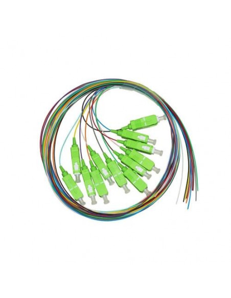 SET 12 CAVI PIGTAIL FIBRA OTTICA COLORATI CONNETTORI SC APC SINGLEMODE 9/125 OS2 SIMPLEX 2 MT - LKSC12APC
