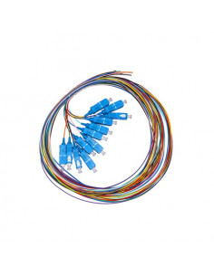 SET 12 CAVI PIGTAIL FIBRA OTTICA COLORATI CONNETTORI SC SINGLEMODE SIMPLEX MT 2