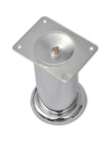 Set 4 gambe rotonde per sofa cromate 120 mm