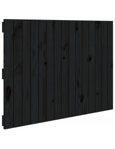 Testiera da Parete Nera 95,5x3x60 cm in Legno Massello di Pino 2