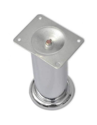 Set 4 gambe rotonde per sofa cromate 180 mm