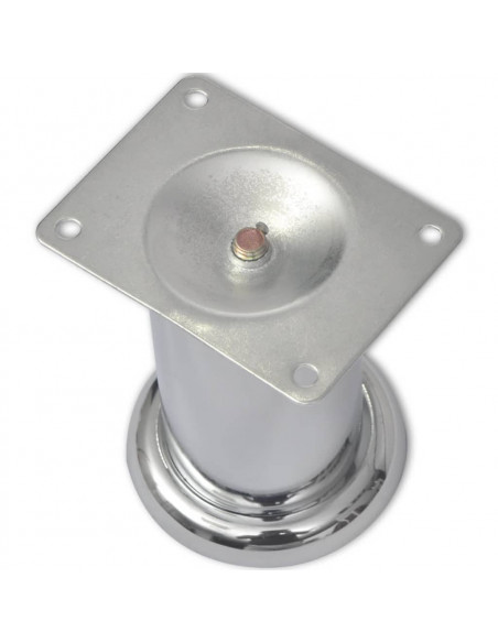 Set 4 gambe rotonde per sofa cromate 60 mm