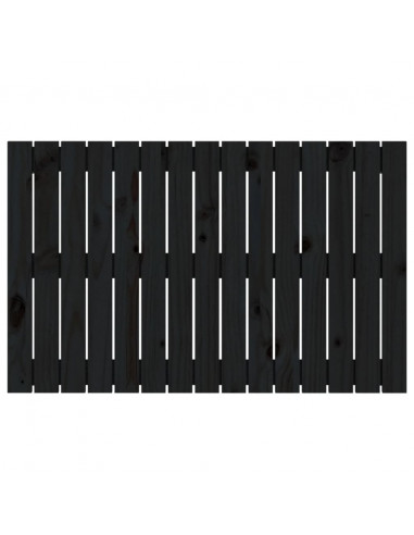 Testiera da Parete Nera 95,5x3x60 cm in Legno Massello di Pino