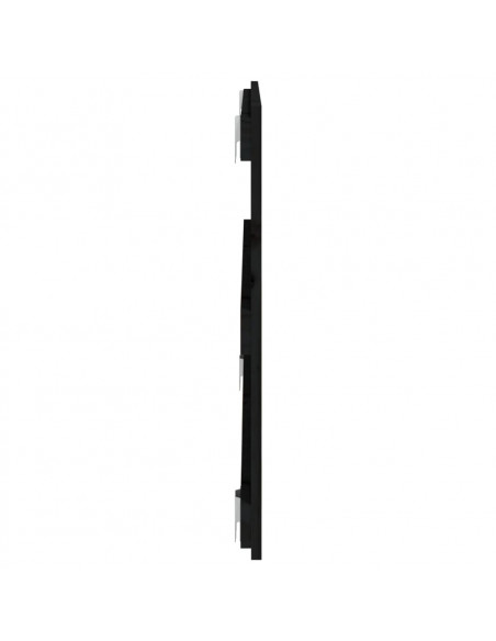 Testiera da Parete Nera 95,5x3x60 cm in Legno Massello di Pino