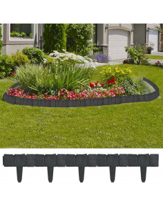 Set 41 pz Recinzione giardino/prato in plastica imitazione pietra 10 m 2