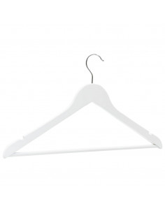 Set Appendiabiti 100 pz Antiscivolo Bianchi in Legno Massello