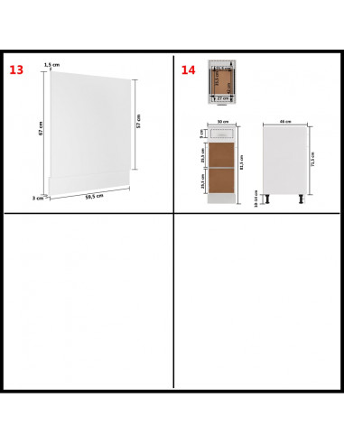Set Armadi da Cucina 14 pz Bianco in Truciolato