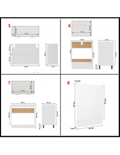 Set Armadi da Cucina 8 pz Bianco in Truciolato