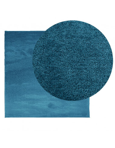 Tappeto OVIEDO a Pelo Corto Turchese 120x120 cm