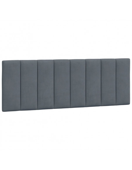 Giroletto con Testiera Grigio Scuro 140x190 cm in Velluto
