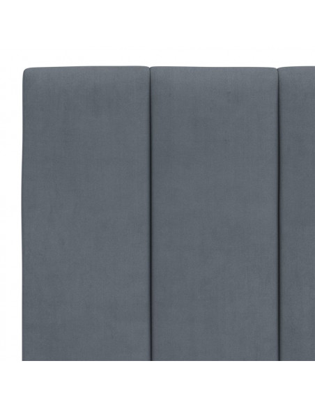 Giroletto con Testiera Grigio Scuro 140x190 cm in Velluto