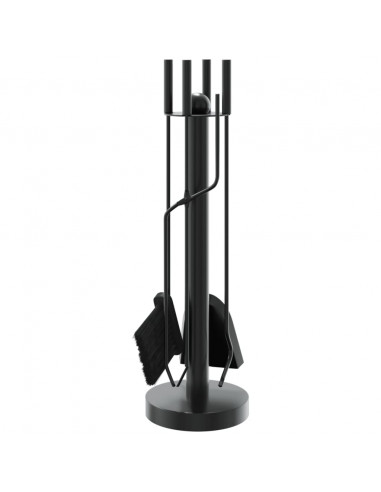 Set Attrezzi per Caminetto 5 pz 18x56 cm in Acciaio