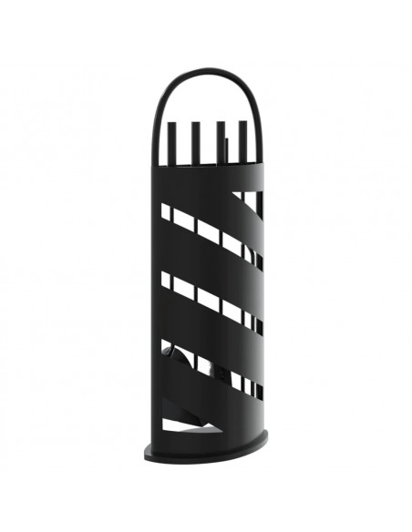 Set Attrezzi per Caminetto 5 pz 23x15x66 cm in Acciaio