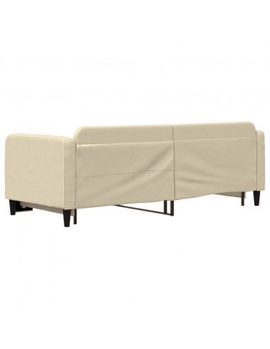 Divano Letto con Letto Estraibile Crema 80x200 cm Tessuto
