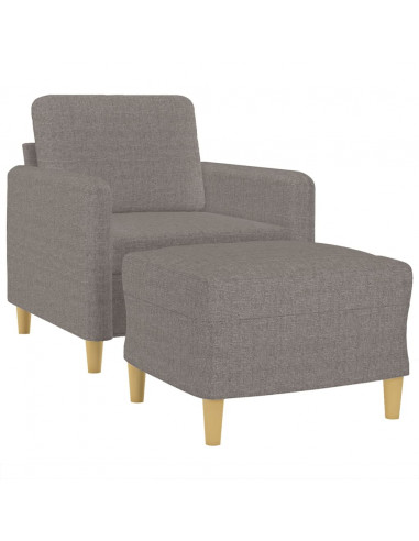Poltrona con Poggiapiedi Tortora 60 cm in Tessuto