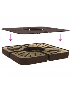 Set Base per Ombrellone 4 pz con Supporto a Croce 100 kg PP