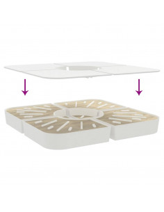 Set Base per Ombrellone 4 pz con Supporto a Croce 100 kg PP