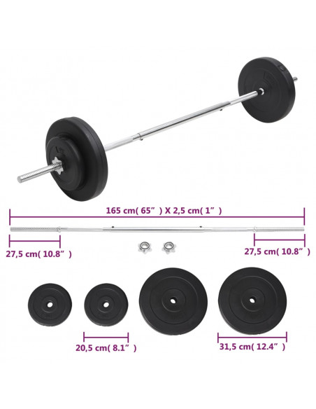 Set Bilanciere con Dischi 30 kg