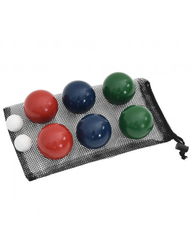Set Bocce 8 pz con Custodia Trasporto in Legno Massello di Pino