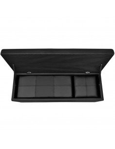 Set Cassapanche e Poggiapiedi in Pelle Artificiale Nero 2