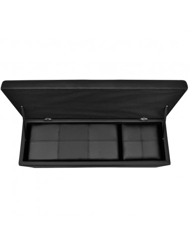 Set Cassapanche e Poggiapiedi in Pelle Artificiale Nero