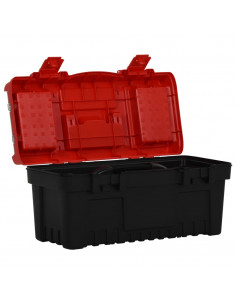 Set Cassette degli Attrezzi 2 pz Nero e Rosso in Polipropilene 2