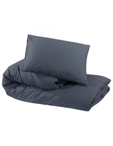 Set Copripiumino Antracite 140x200 cm in Cotone