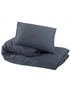 Set Copripiumino Antracite 260x220 cm in Microfibra Leggera