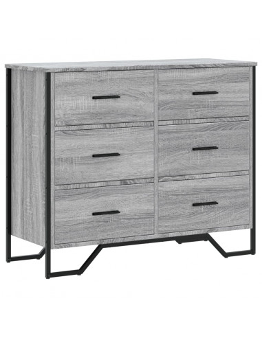 Cassettiera Grigio Sonoma 91x35,5x74,5 cm in Truciolato