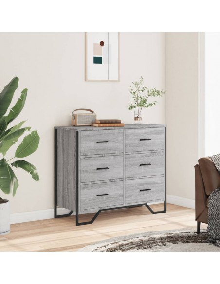 Cassettiera Grigio Sonoma 91x35,5x74,5 cm in Truciolato