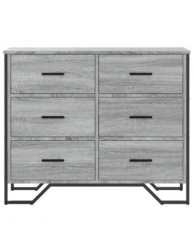 Cassettiera Grigio Sonoma 91x35,5x74,5 cm in Truciolato