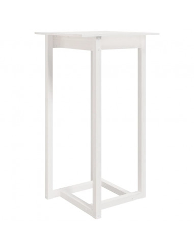 Set da Bar 3 pz Bianco in Legno Massello di Pino