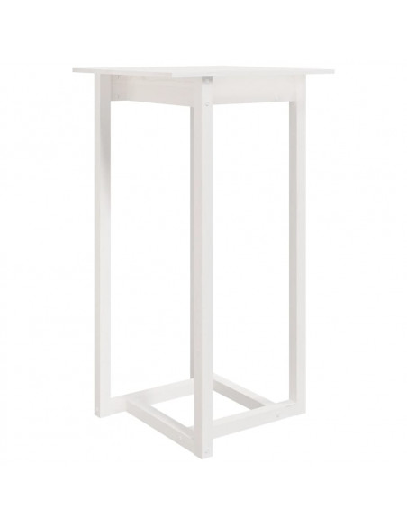 Set da Bar 3 pz Bianco in Legno Massello di Pino