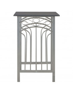 Set da Bar 3 pz in Legno e Acciaio Antracite