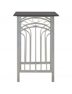 Set da Bar 3 pz in Legno e Acciaio Nero