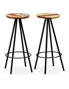 Set da Bar 3 pz in Legno Massello di Acacia e di Recupero