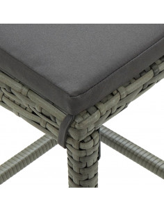 Set da Bar 3 pz in Polyrattan Grigio 2