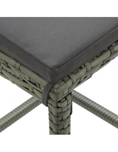 Set da Bar 3 pz in Polyrattan Grigio