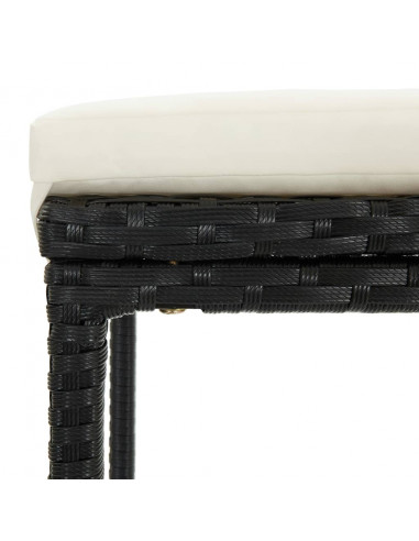 Set da Bar 3 pz in Polyrattan Nero