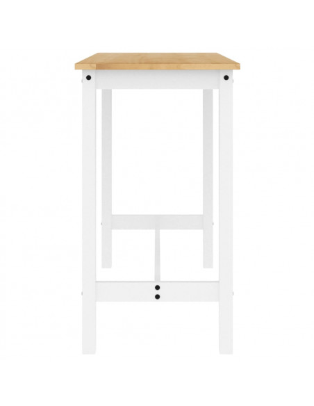 Set da Bar 5 pz Bianco in Legno Massello di Pino