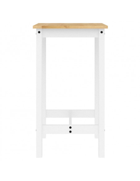 Set da Bar 5 pz Bianco in Legno Massello di Pino